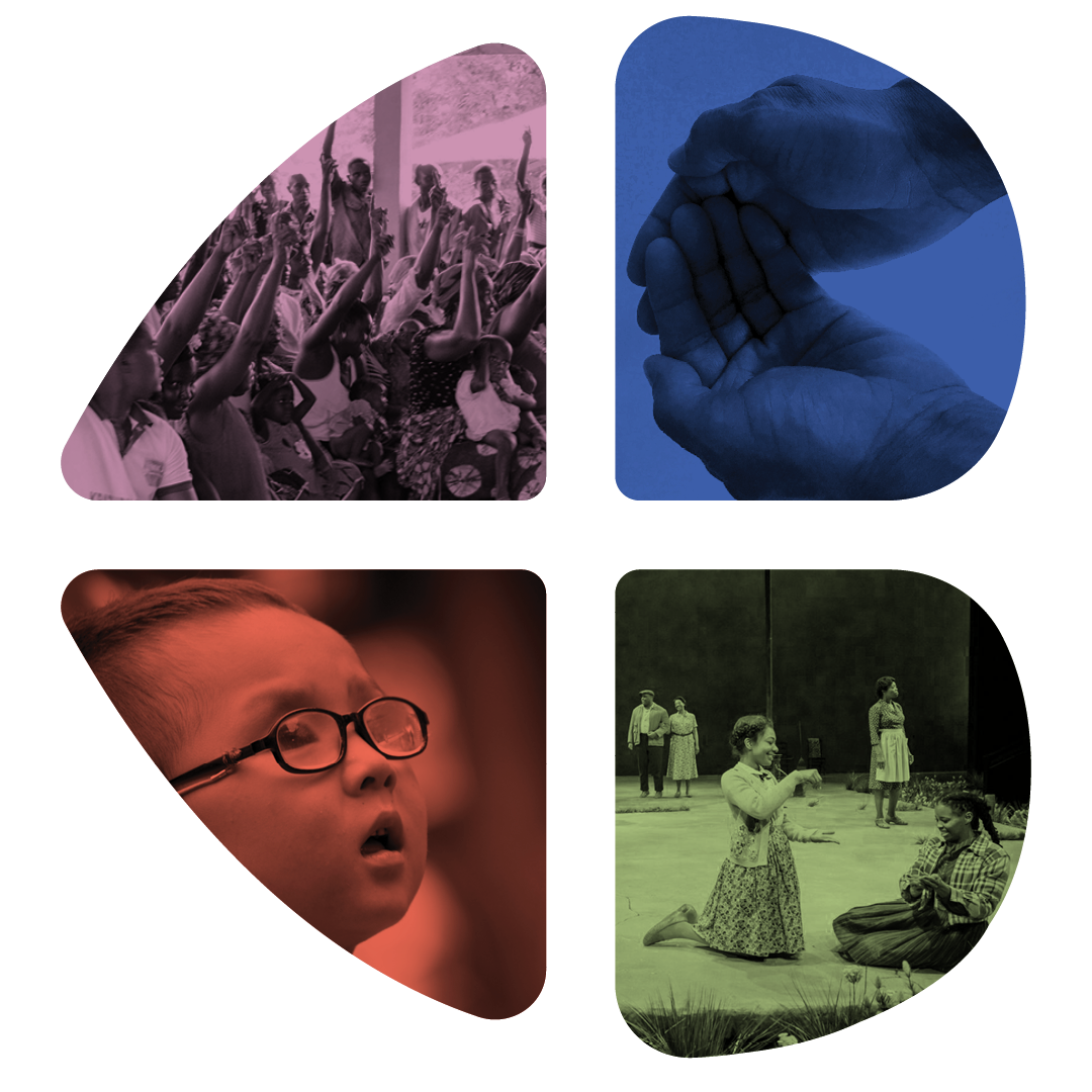 Belton Family Foundation logo with focus area images